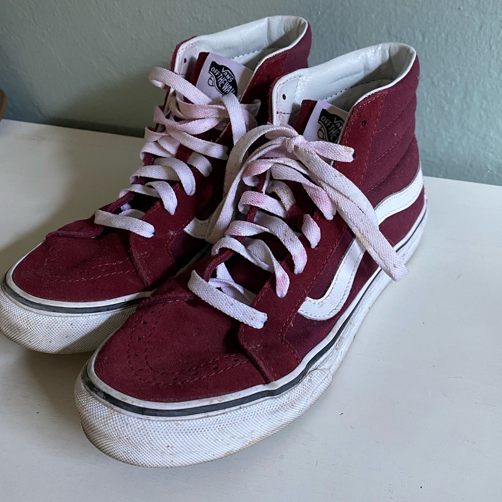 Burgundy High Top Vans
